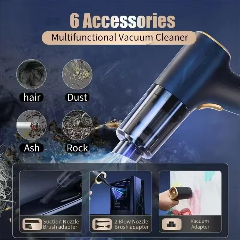 98,000Pa Cordless Car Vacuum Cleaner – Powerful Portable Handheld Mini Vacuum with Wireless Design