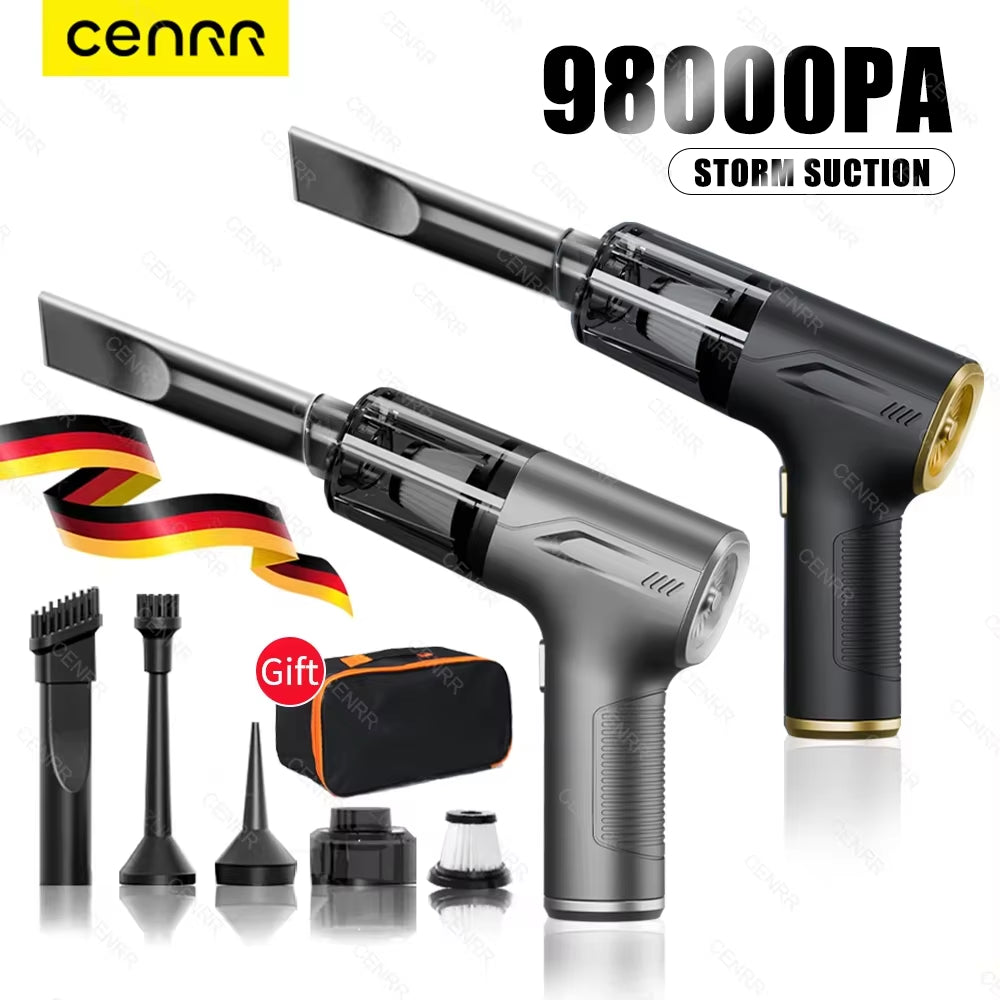 98,000Pa Cordless Car Vacuum Cleaner – Powerful Portable Handheld Mini Vacuum with Wireless Design