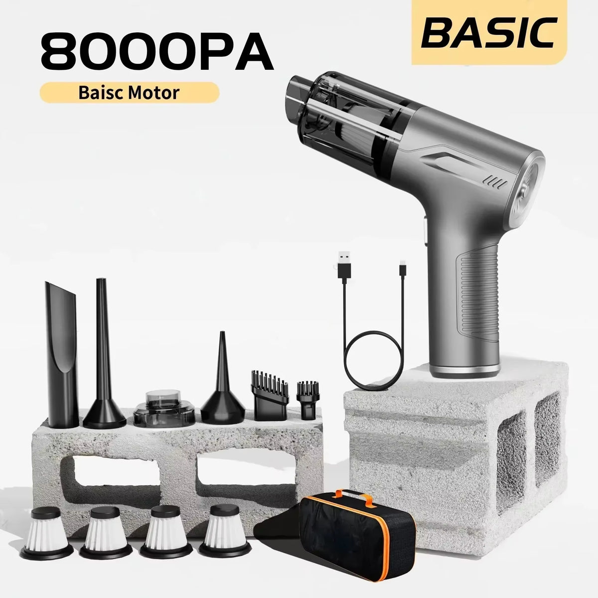 98,000Pa Cordless Car Vacuum Cleaner – Powerful Portable Handheld Mini Vacuum with Wireless Design