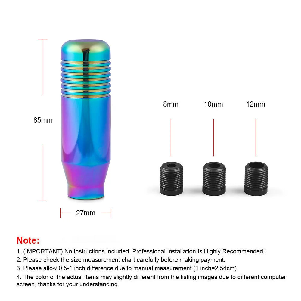 8.5cm Universal Aluminum Gear Shift Knob – Manual Transmission Extended JDM-Style Shifter for Cars, No Logo