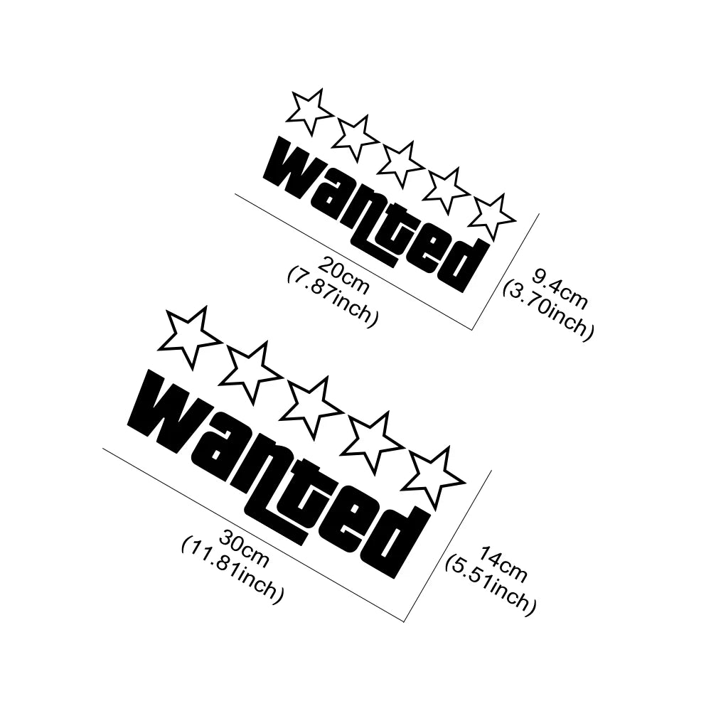 Funny “Wanted” Laser Vinyl Decal – Color-Changing Sticker for Cars, Bumpers, Windows, Motorcycles & More