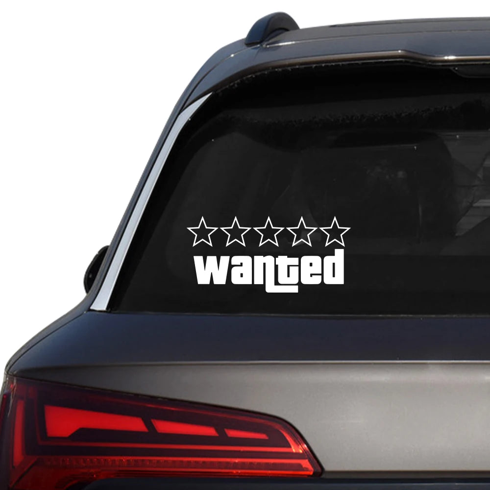 Funny “Wanted” Laser Vinyl Decal – Color-Changing Sticker for Cars, Bumpers, Windows, Motorcycles & More