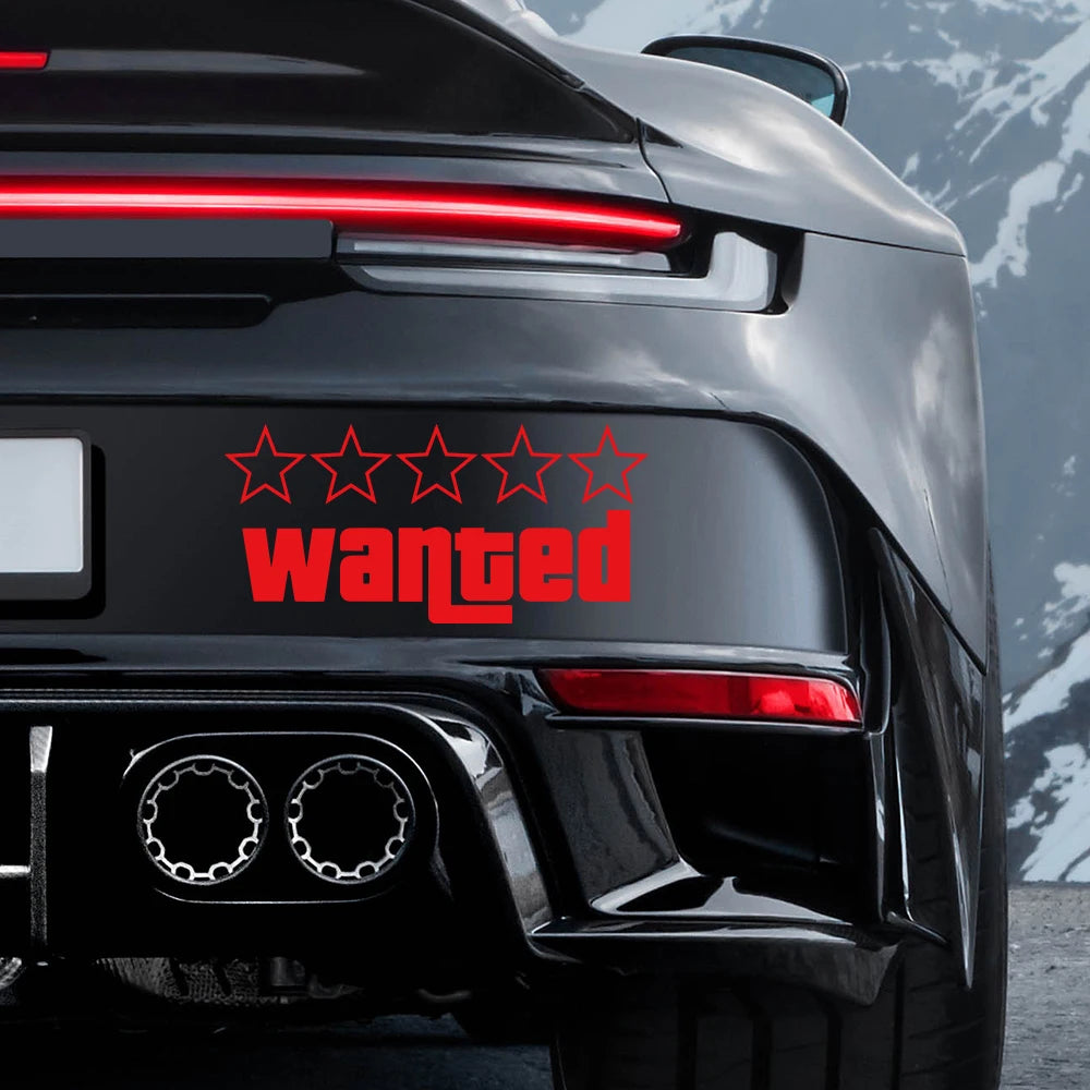 Funny “Wanted” Laser Vinyl Decal – Color-Changing Sticker for Cars, Bumpers, Windows, Motorcycles & More