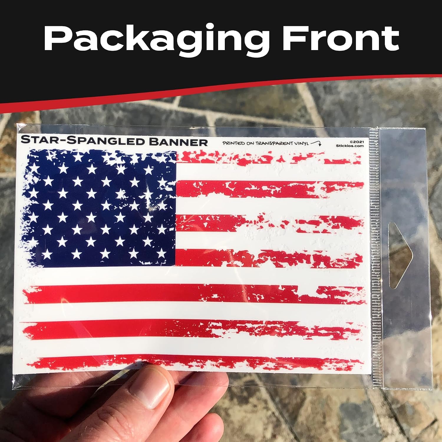 Distressed American Flag Decal - Made in USA