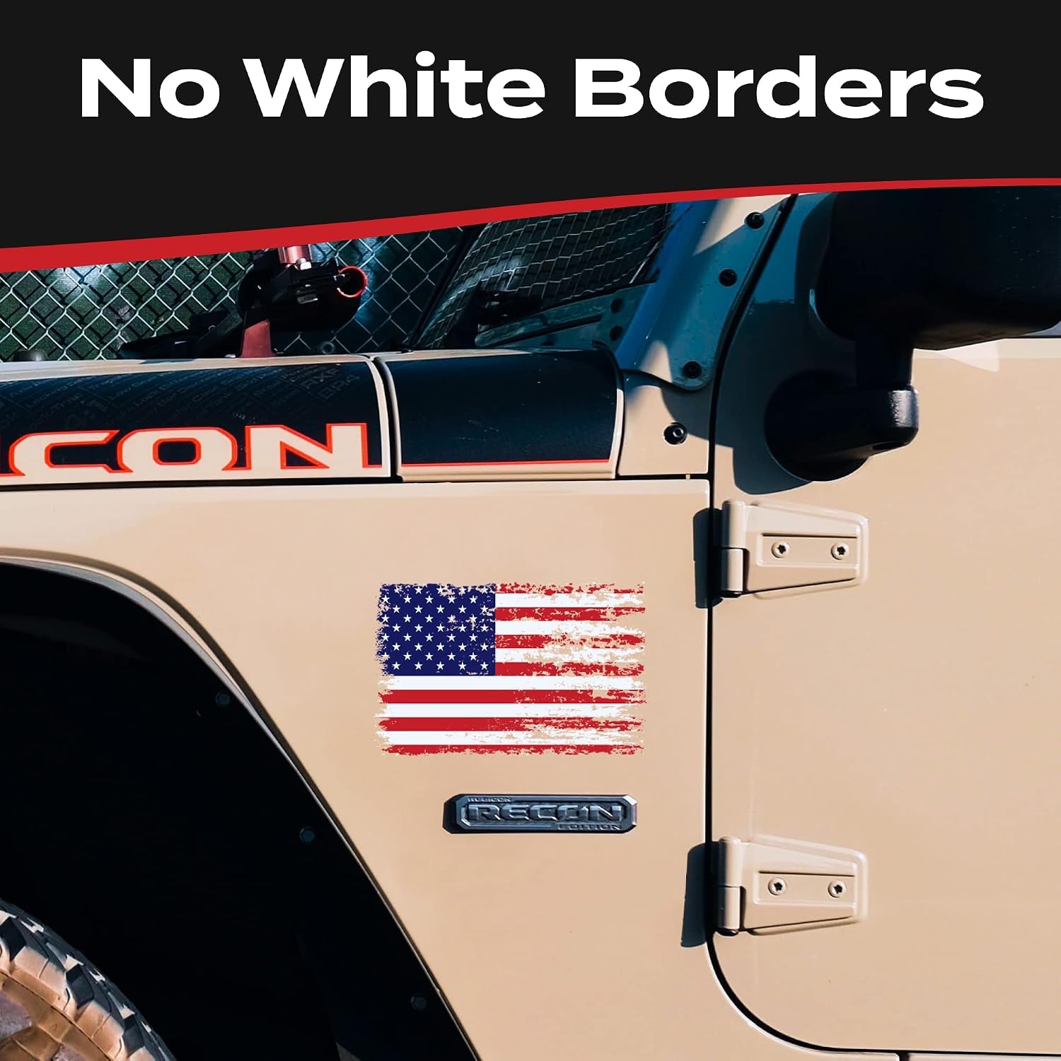 Distressed American Flag Decal - Made in USA