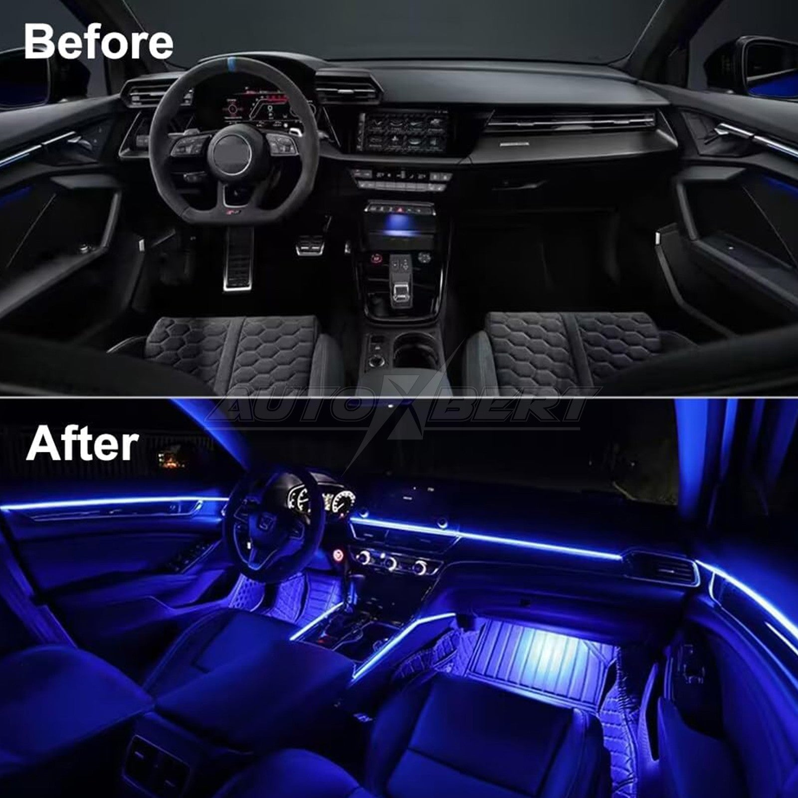 LED Car Interior Ambient Light Strip – App-Controlled Neon Glow Atmosphere Lighting Kit