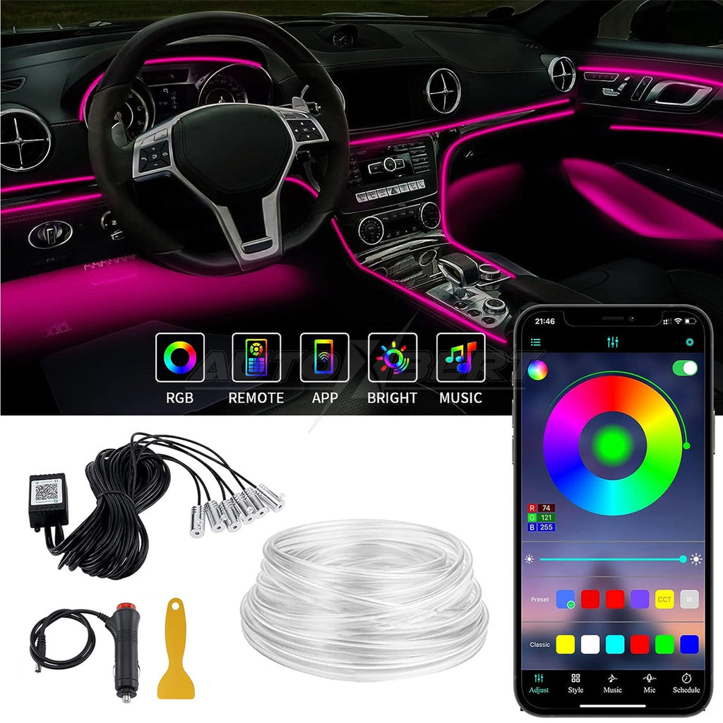 LED Car Interior Ambient Light Strip – App-Controlled Neon Glow Atmosphere Lighting Kit