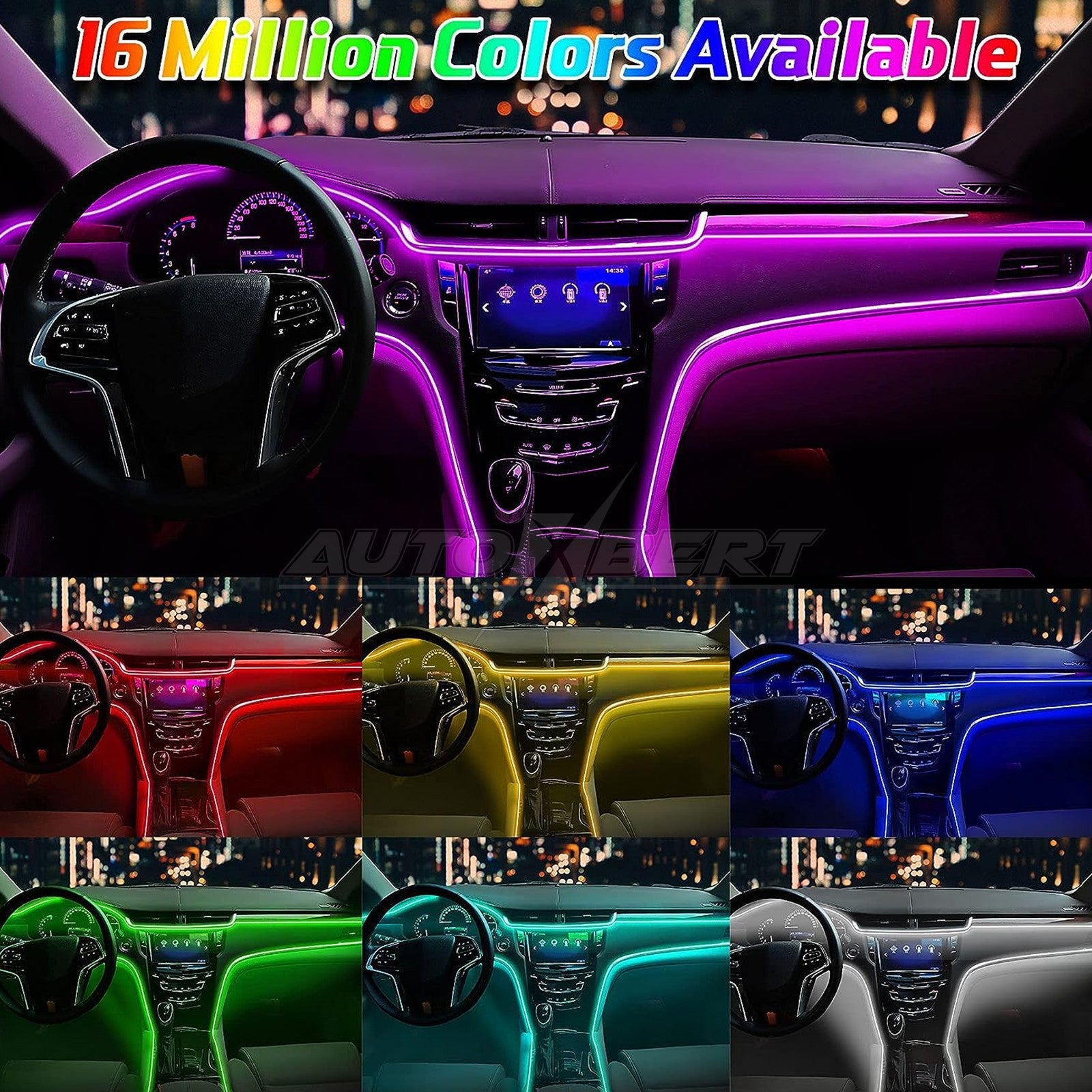 LED Car Interior Ambient Light Strip – App-Controlled Neon Glow Atmosphere Lighting Kit