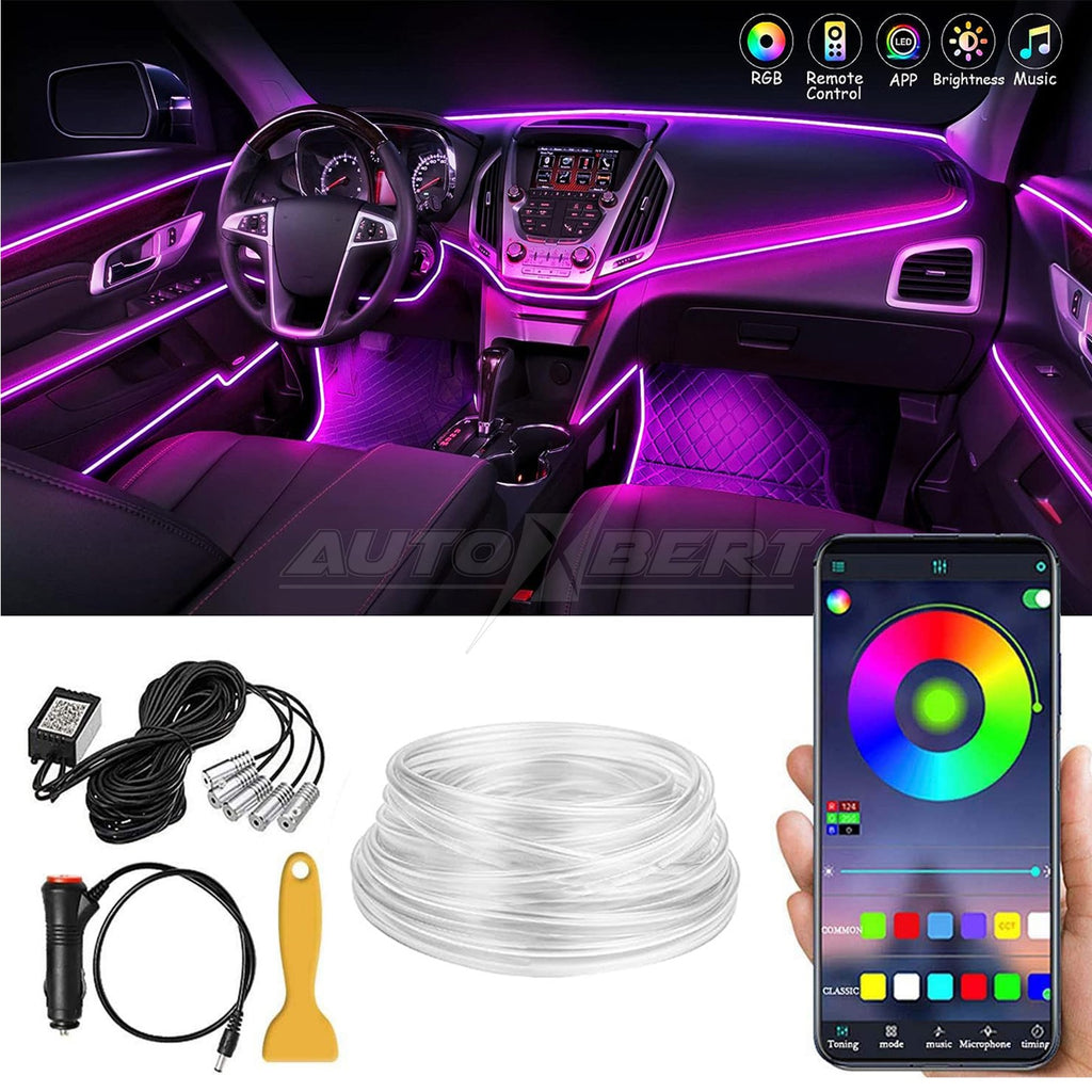 LED Car Interior Ambient Light Strip – App-Controlled Neon Glow Atmosphere Lighting Kit